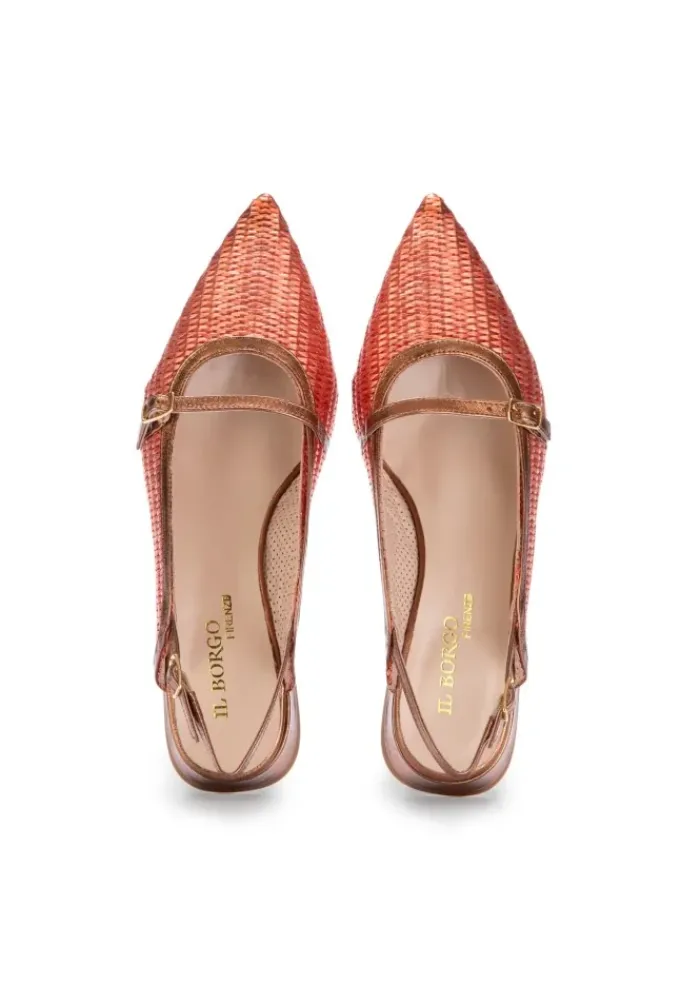 IL BORGO FIRENZE | SLINGBACK BAST ORANGE Clearance