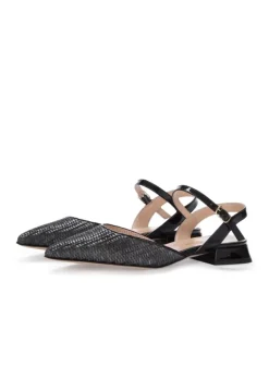 IL BORGO FIRENZE | SLINGBACK RAFIA VERNICIE SCHWARZ Outlet
