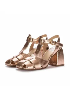 JUICE | SANDALEN MIT ABSATZ CRACK METALLISCH ROSA Hot