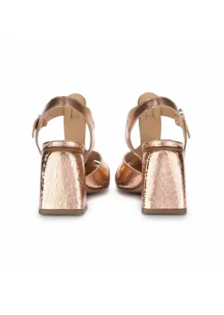 JUICE | SANDALEN MIT ABSATZ CRACK METALLISCH ROSA Hot