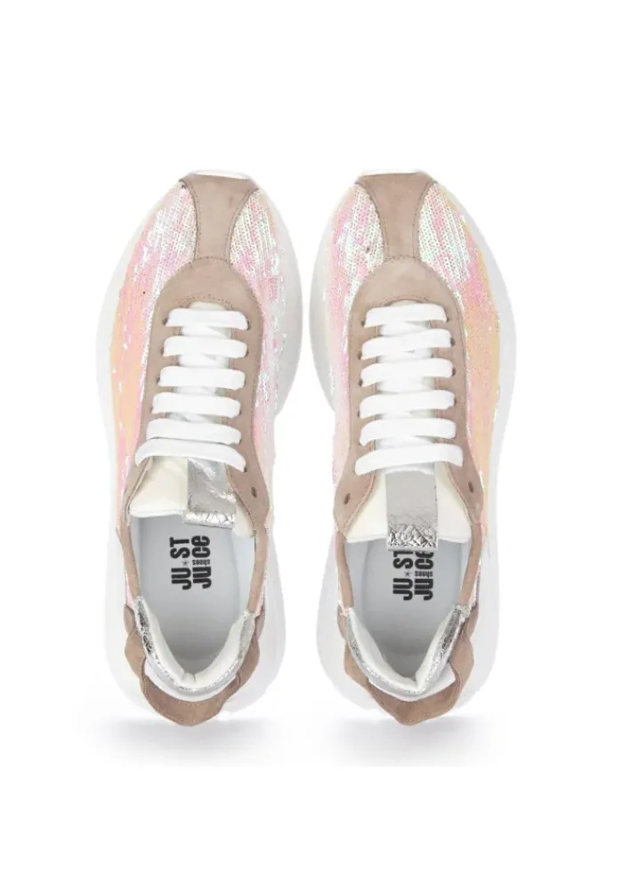 JUICE | SNEAKER PAILETTEN BRAUN ROSA GRAU Clearance