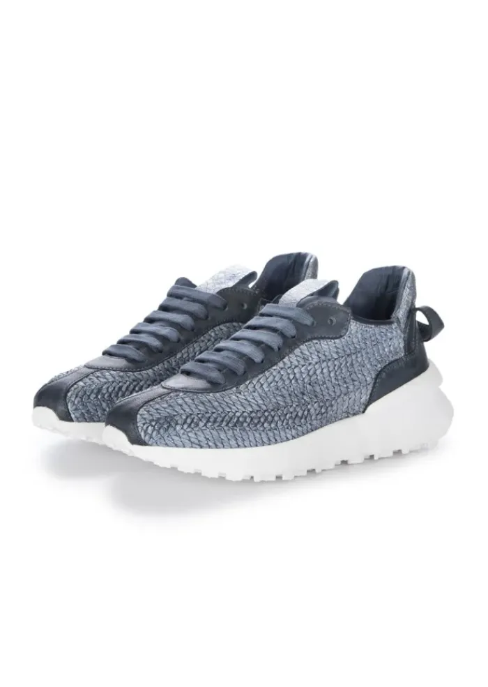 JUICE | SNEAKER RAFFIA LEDER BLAU Outlet