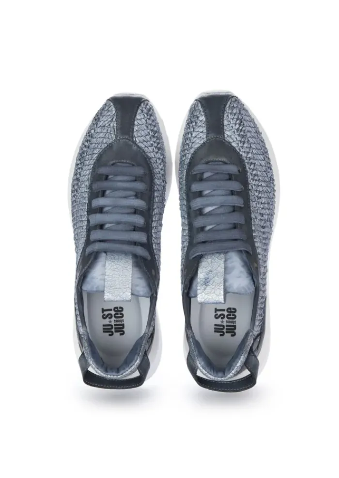 JUICE | SNEAKER RAFFIA LEDER BLAU Outlet