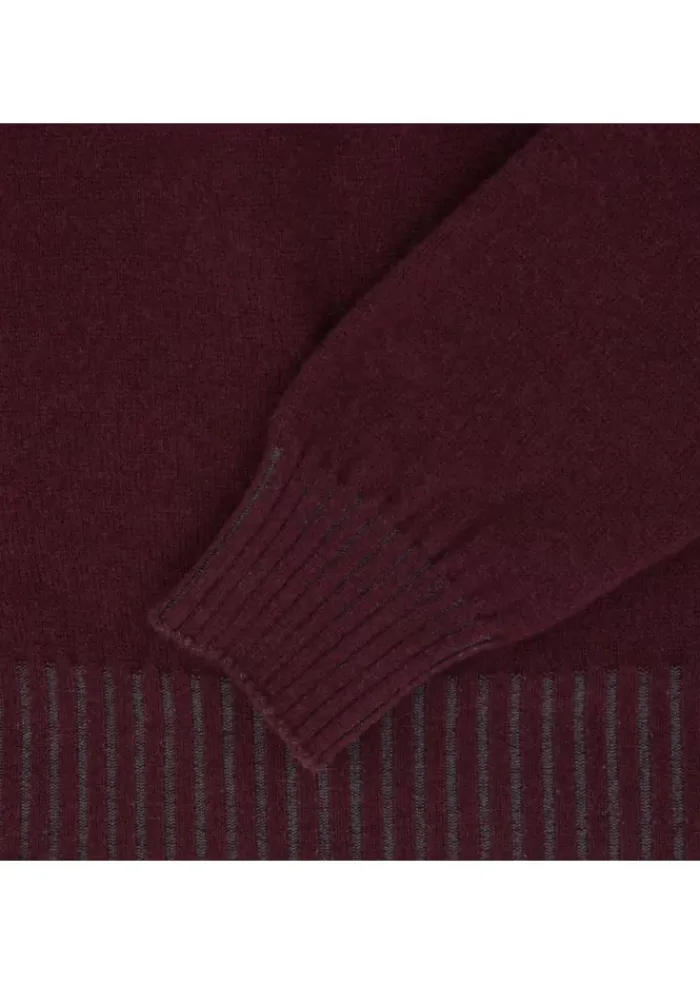 JURTA | PULLOVER GOVA MERINOWOLLE BORDEAUX Discount