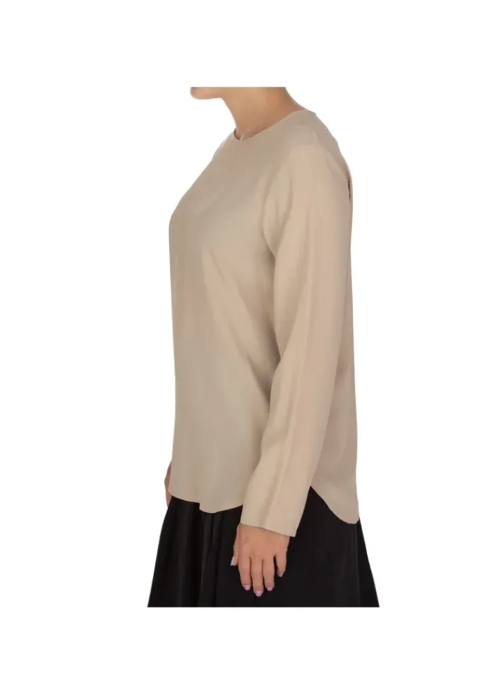 KARTIKA | BLUSE RUNDHALSAUSSCHNITT BEIGE Clearance