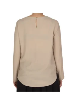 KARTIKA | BLUSE RUNDHALSAUSSCHNITT BEIGE Clearance