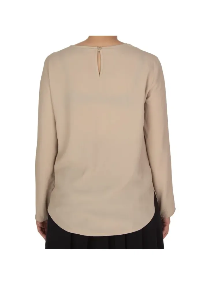 KARTIKA | BLUSE RUNDHALSAUSSCHNITT BEIGE Clearance