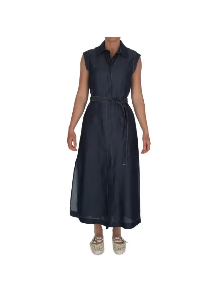 KARTIKA | KLEID DENIM SEITLICHEN SCHLITZEN BLAU Outlet