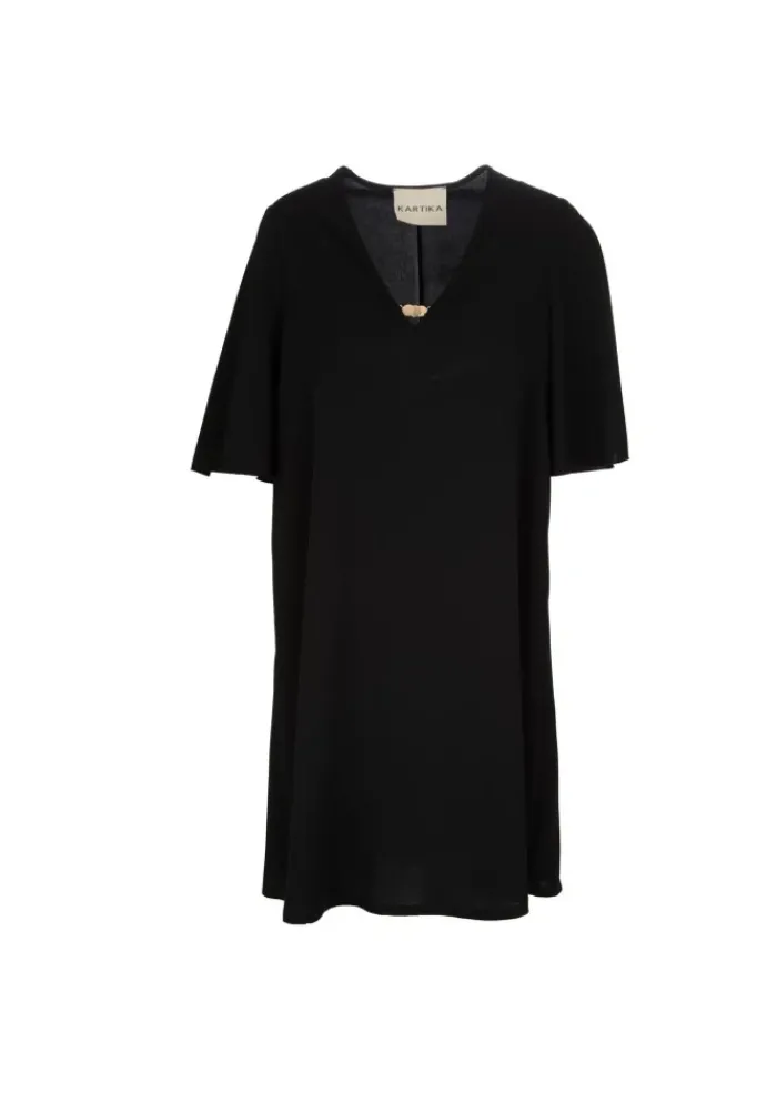 KARTIKA | KLEID V-AUSSCHNITT SCHWARZ Discount