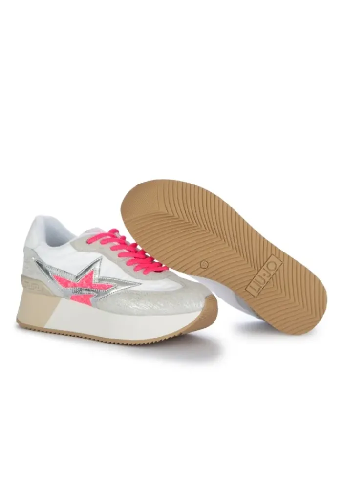 LIU JO | SNEAKER DREAMY LAMINATED SILBER ROSA New