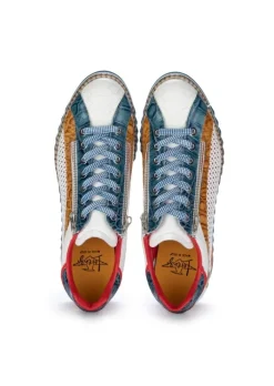 LORENZI | SCHNÜRSCHUHE FRESH WEIß BRAUN BLAU Discount