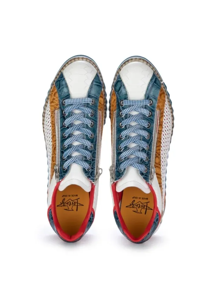 LORENZI | SCHNÜRSCHUHE FRESH WEIß BRAUN BLAU Discount