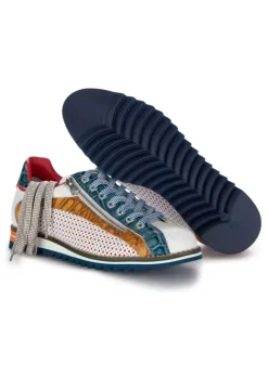 LORENZI | SCHNÜRSCHUHE FRESH WEIß BRAUN BLAU Discount