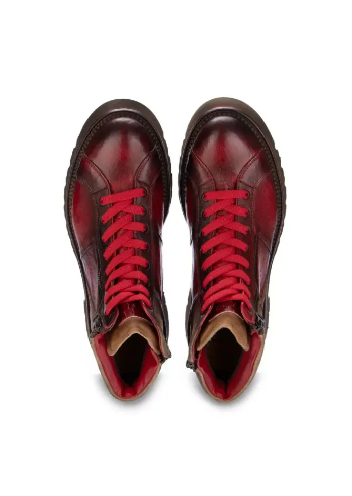 LORENZI | SCHNÜRSTIEFELETTEN SAFARI ROT BRAUN Discount