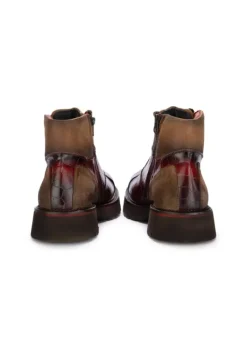 LORENZI | SCHNÜRSTIEFELETTEN SAFARI ROT BRAUN Discount