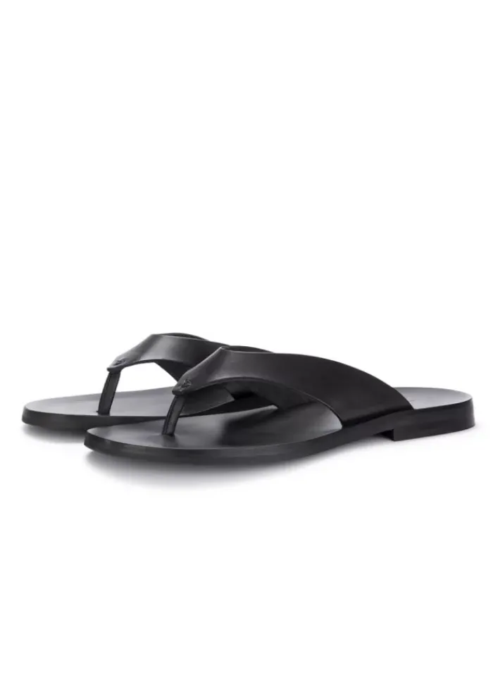 MANOVIA 52 | ZEHENSANDALEN LEDER SCHWARZ Outlet
