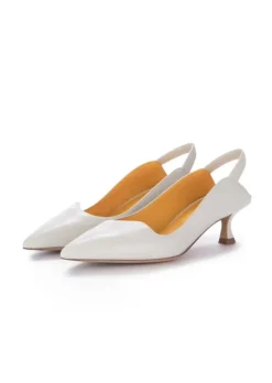 MARA BINI | SLINGBACK ABSATZ NAOMI COTTON WEIß New