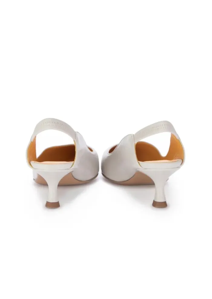 MARA BINI | SLINGBACK ABSATZ NAOMI COTTON WEIß New