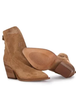 MIMMU' MIMMU' | TEXAN STIEFELETTEN CAMOSCIO CUOIO BRAUN New