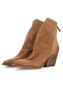 MIMMU' MIMMU' | TEXAN STIEFELETTEN CAMOSCIO CUOIO BRAUN New