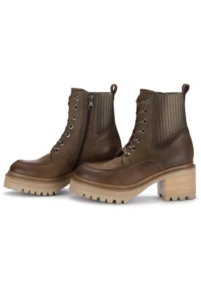 MJUS | ABSATZ SCHNÜRSTIEFELETTEN WILDLEDER BRAUN Fashion