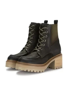 MJUS | ABSATZ STIEFELETTEN WILDLEDER DUNKELGRÜN Discount