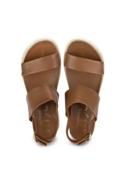 MJUS | PLATFORM SANDALEN LEDER BRAUN Hot