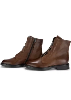 MJUS | SCHNÜRSTIEFELETTEN ZIP LEDER BRAUN Clearance