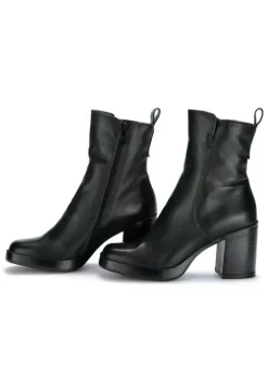 MJUS | STIEFELETTEN MIT ABSATZ LEDER DUNKELGRÜN Outlet