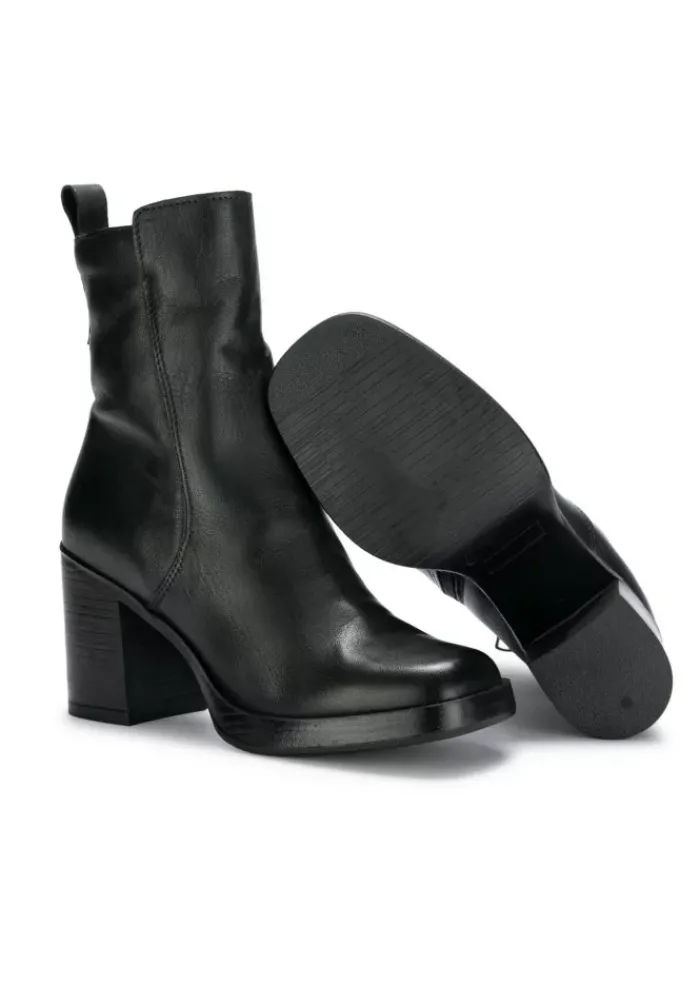 MJUS | STIEFELETTEN MIT ABSATZ LEDER DUNKELGRÜN Outlet