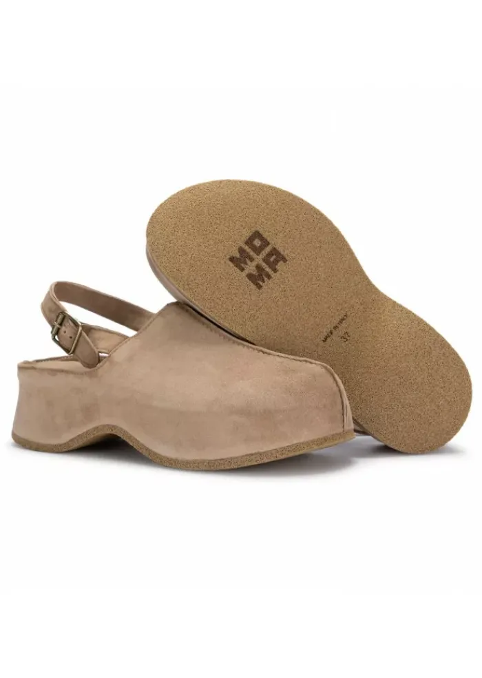 MOMA | SANDALEN CLOG WILDLEDER MANDELBRAUN New