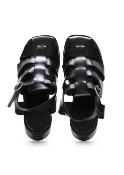 MOMA | SANDALEN MIT ABSATZ PECO PECOS OIL SCHWARZ Fashion
