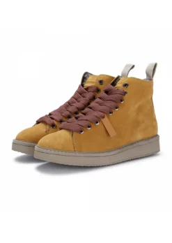 PANCHIC | HOHE SNEAKER WILDLEDER BRAUN GELB Fashion