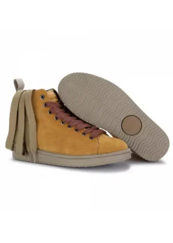 PANCHIC | HOHE SNEAKER WILDLEDER BRAUN GELB Fashion