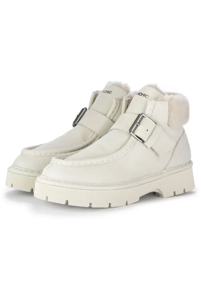 PANCHIC | STIEFELETTEN LEDER RIEMEN WEIß Hot