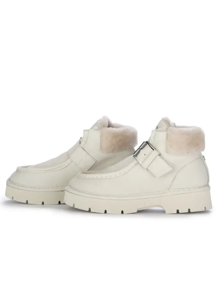 PANCHIC | STIEFELETTEN LEDER RIEMEN WEIß Hot
