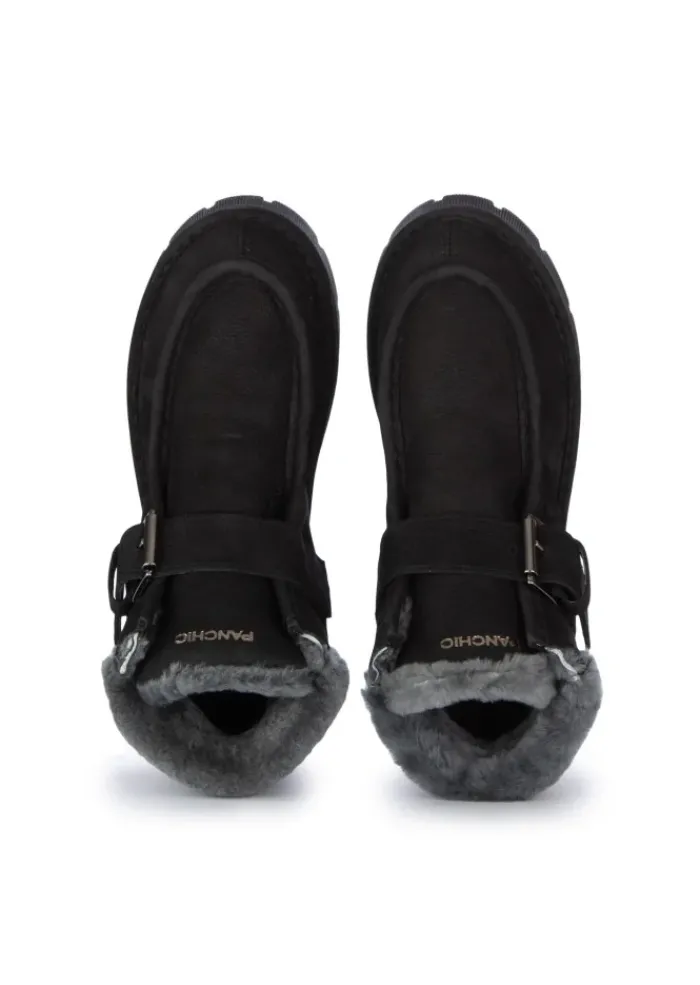 PANCHIC | STIEFELETTEN LEDER RIEMEN SCHWARZ Hot