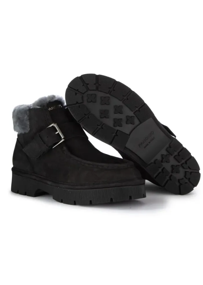 PANCHIC | STIEFELETTEN LEDER RIEMEN SCHWARZ Hot