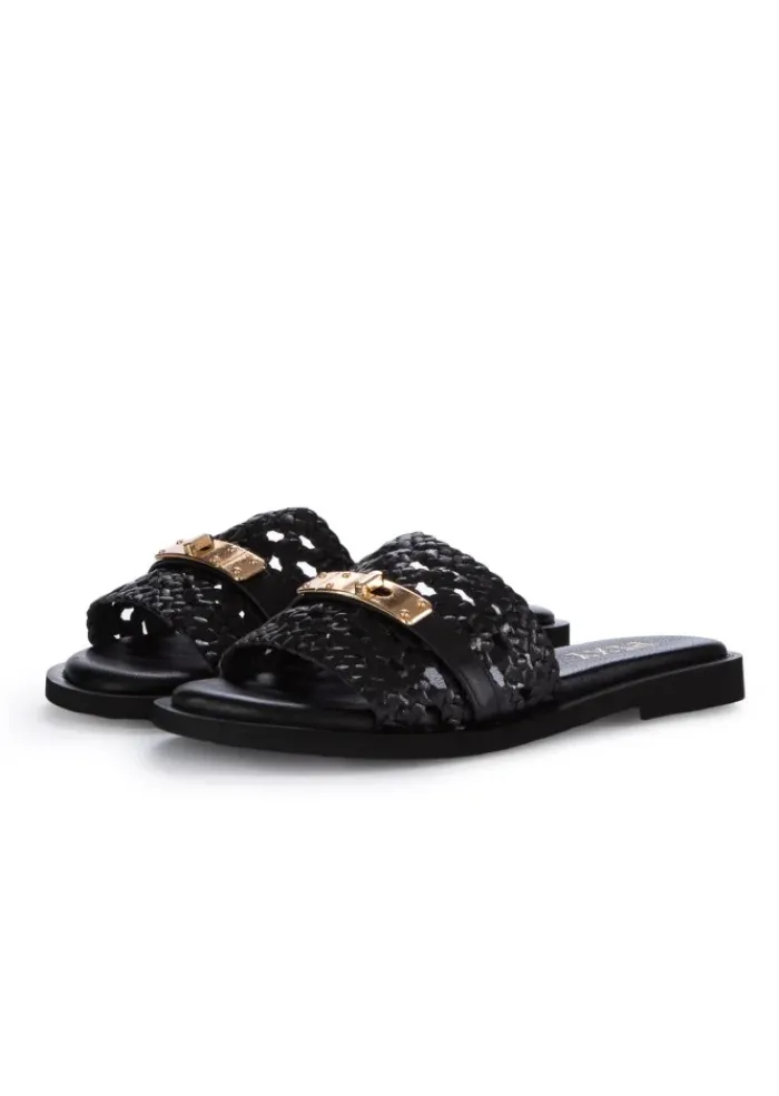 PIXY | FLACHE SANDALEN GOLDENES DETAIL SCHWARZ Best