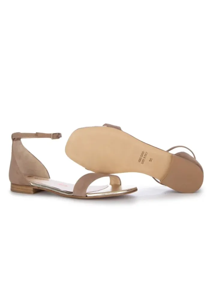 POSITANO IN LOVE | SANDALEN CAMOSCIO LAMINATO BEIGE New