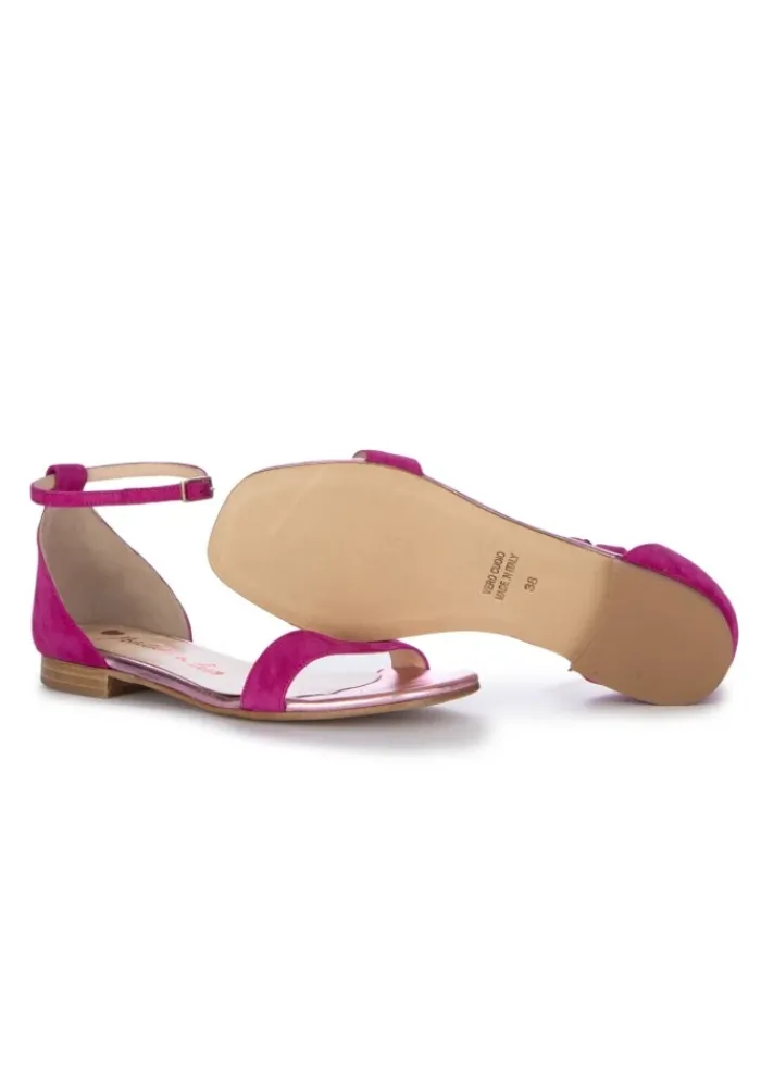 POSITANO IN LOVE | SANDALEN CAMOSCIO LAMINATO FUCHSIA Sale