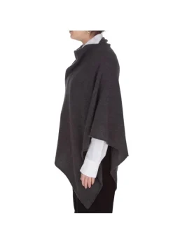 RIVIERA CASHMERE | CAPE GLATT GESTRICKTER DUNKELGRAU Online