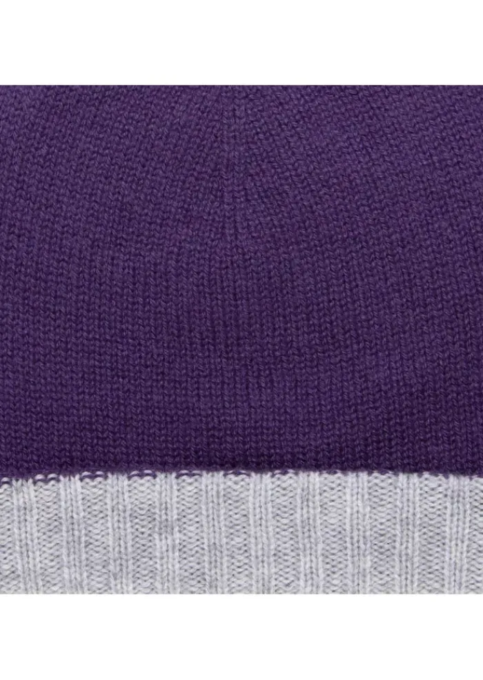RIVIERA CASHMERE | MÜTZE DOUBLEFACE VIOLETT GRAU Best