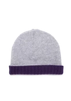 RIVIERA CASHMERE | MÜTZE DOUBLEFACE VIOLETT GRAU Best