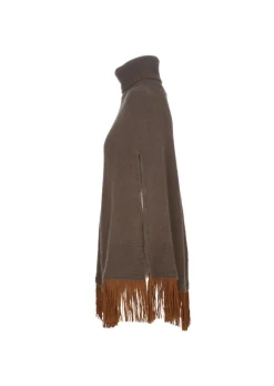 RIVIERA CASHMERE | PONCHO FRANGE BRAUN Hot