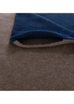 RIVIERA CASHMERE | SCHALKRAGEN ZWEIFARBEN BLAU BEIGE Sale
