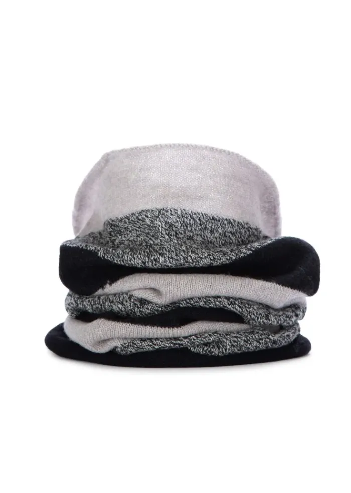 RIVIERA CASHMERE | SCHLAUCHSCHAL GESTREIFTER SCHWARZ BEIGE Online