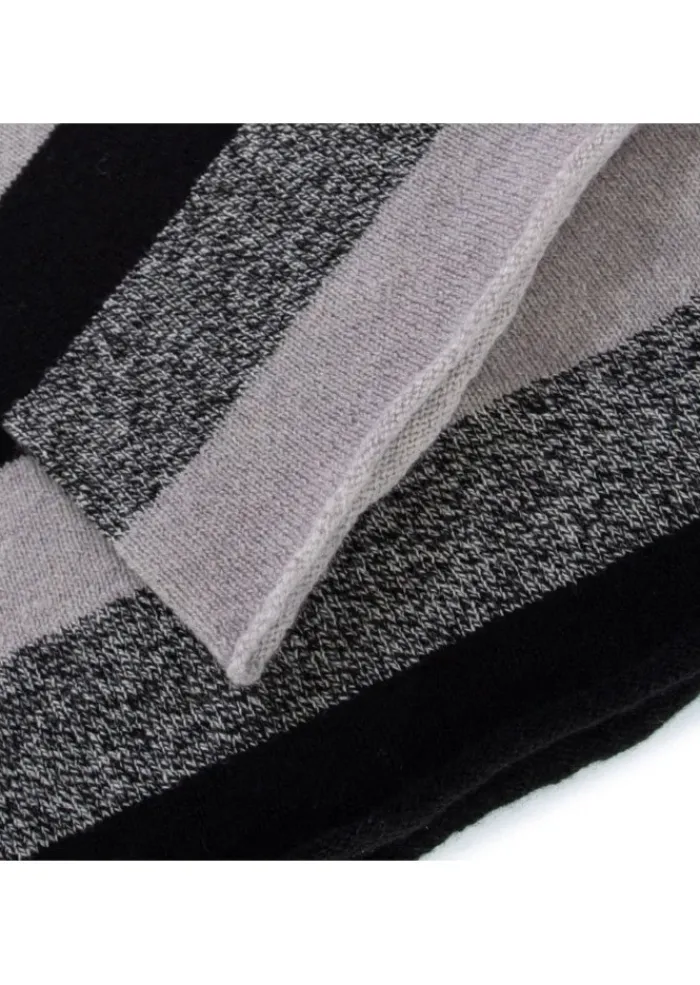 RIVIERA CASHMERE | SCHLAUCHSCHAL GESTREIFTER SCHWARZ BEIGE Online