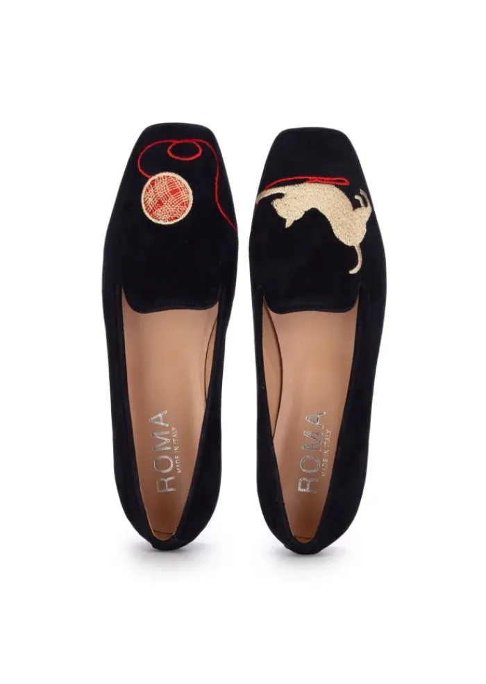 ROMA | BALLERINAS GATTO GOMITOLO ECKIGE SPITZE BLAU Discount