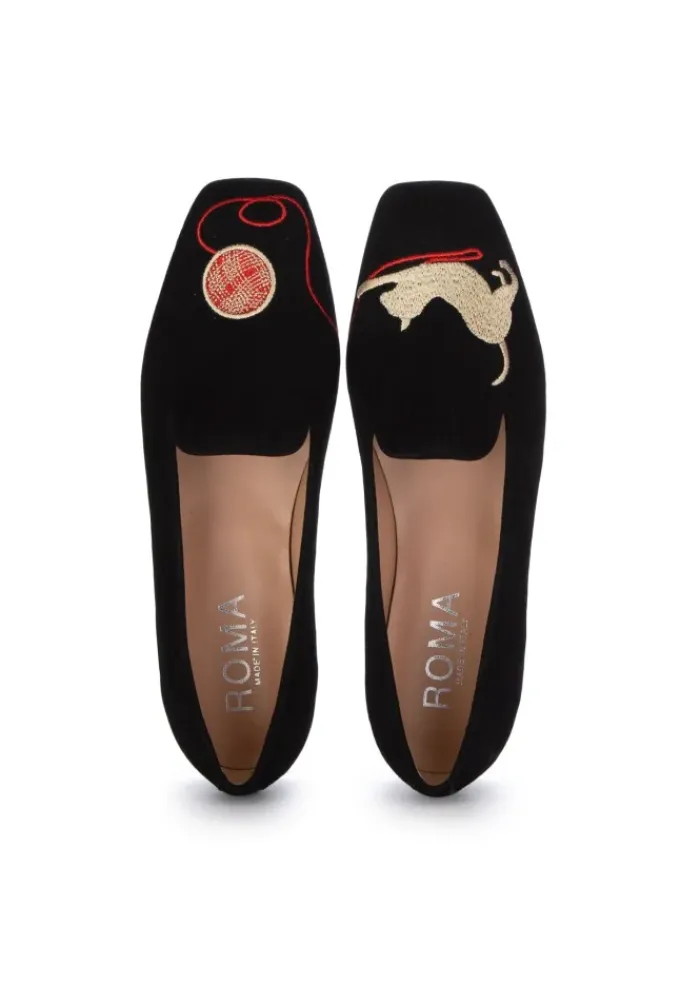 ROMA | BALLERINAS GATTO GOMITOLO WILDLEDER SCHWARZ Clearance